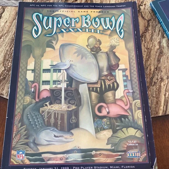 2 Super Bowl Magazines 1995 and 1999 Small wear on corners - Picture 2 of 6